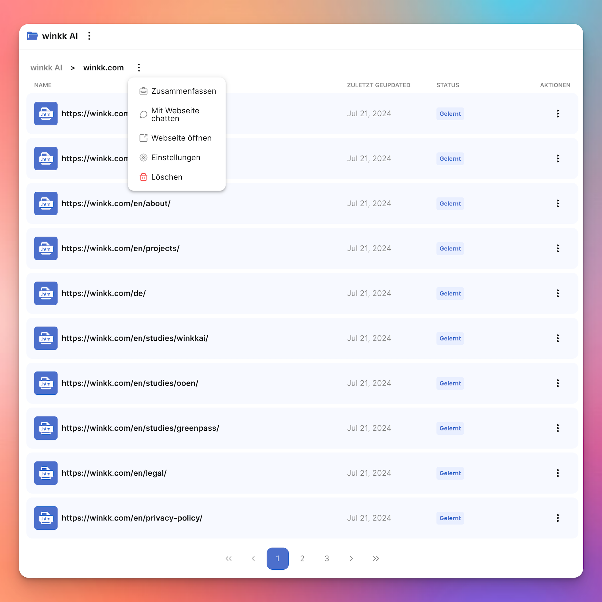 Neue Webseiten ansicht